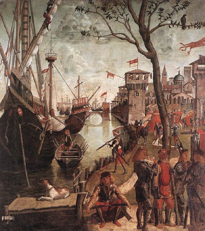 CARPACCIO, Vittore The Arrival of the Pilgrims in Cologne d china oil painting image